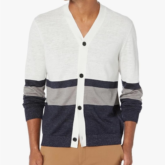 Theory Other - Theory Men’s Laures Linen Striped Laures Cardigan – Lightweight Luxury Layer XL